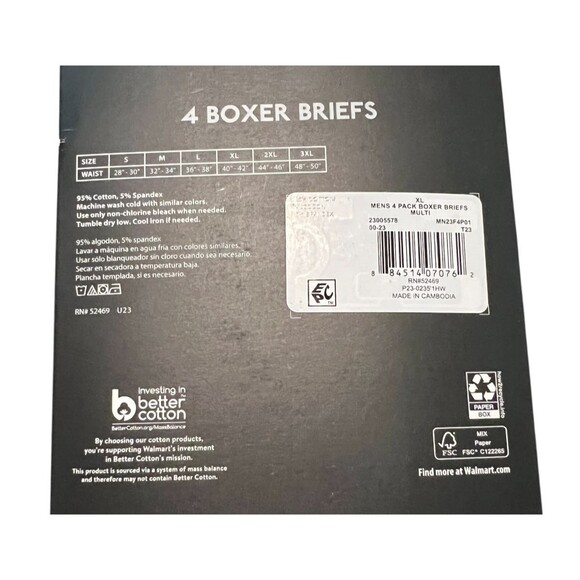 No Boundaries Men's Tag-Free All-Seasons 4-Pk Printed Boxer Briefs  Size XL  NWT - Picture 6 of 8